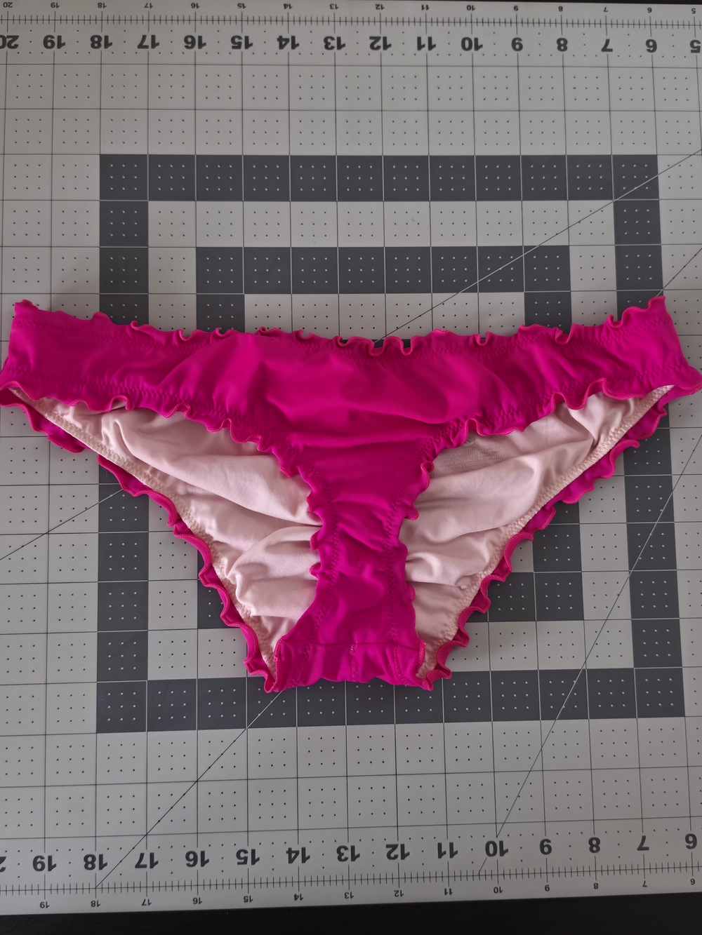 Hot Pink Cheeky Ruffled Bikini Bottoms